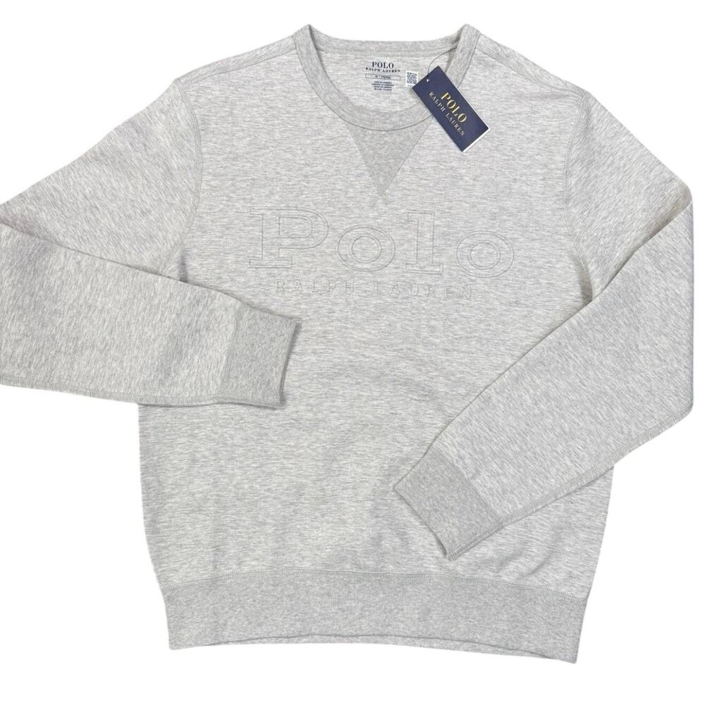 Polo Ralph Lauren Logo Sweatshirt Men's Large Gray Crewneck NWT